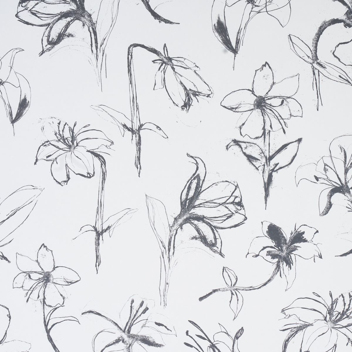 Close Your Eyes and Remember wallpaper in soft black color - pattern number 5014080 - by Schumacher in the Hera Ford collection