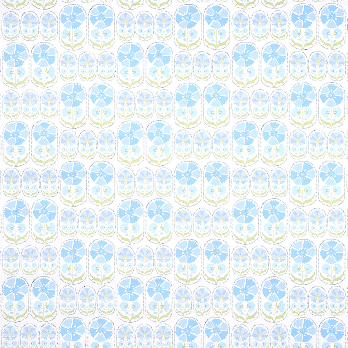 Anjuna Floral wallpaper in sky color - pattern number 5014110 - by Schumacher in the Bohemia collection