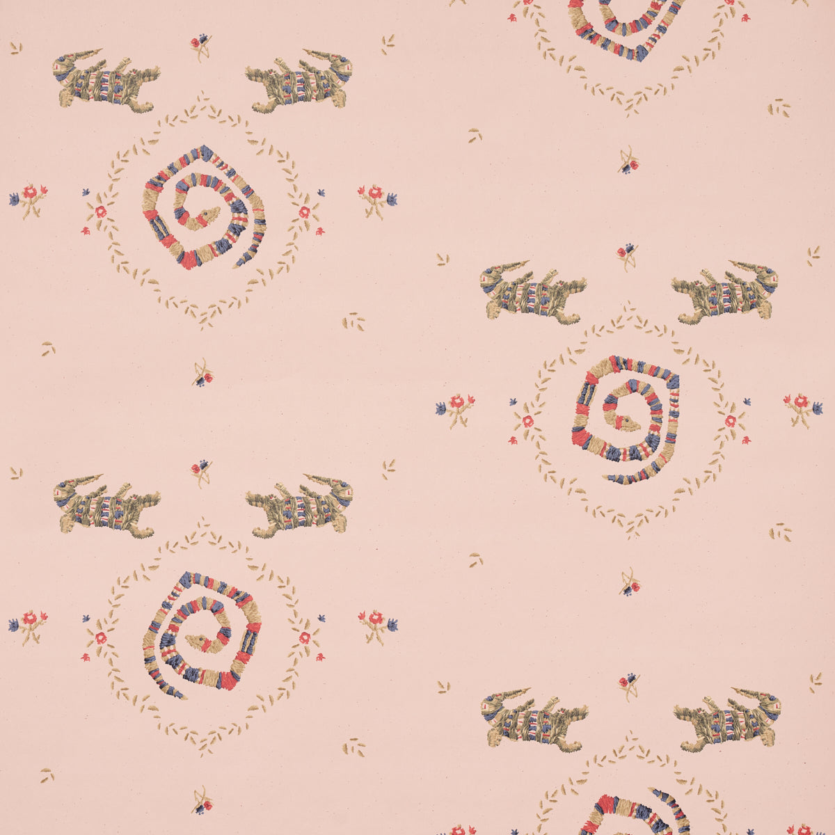 Reptilia wallpaper in muted pink color - pattern number 5014192 - by Schumacher in the Backdrop II collection