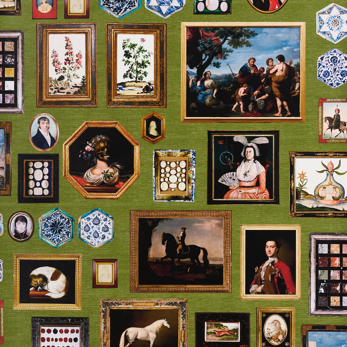Le Grand Tour fabric in english green color - pattern number 5014292 - by Schumacher in the Johnson Hartig for Libertine collection