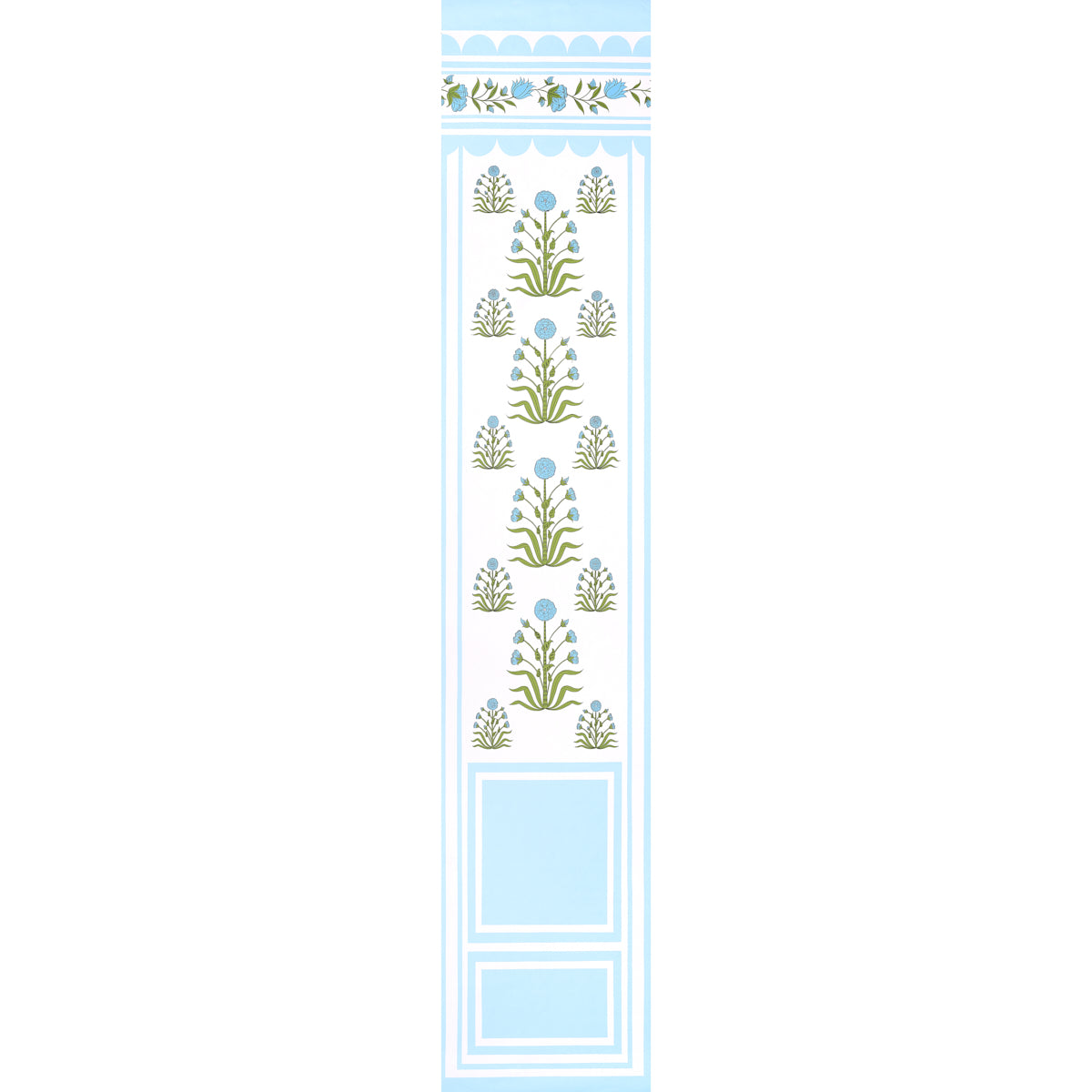 Royal Poppy Panel B wallpaper in blue color - pattern number 5014441 - by Schumacher in the Marie Anne Oudejans collection