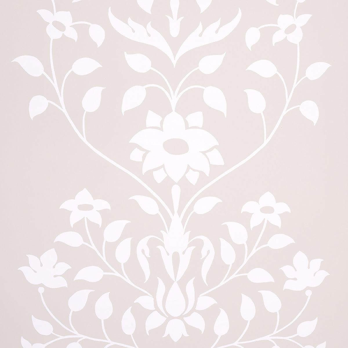 Jaipur Mughal Flower wallpaper in neutral color - pattern number 5014462 - by Schumacher in the Marie Anne Oudejans collection