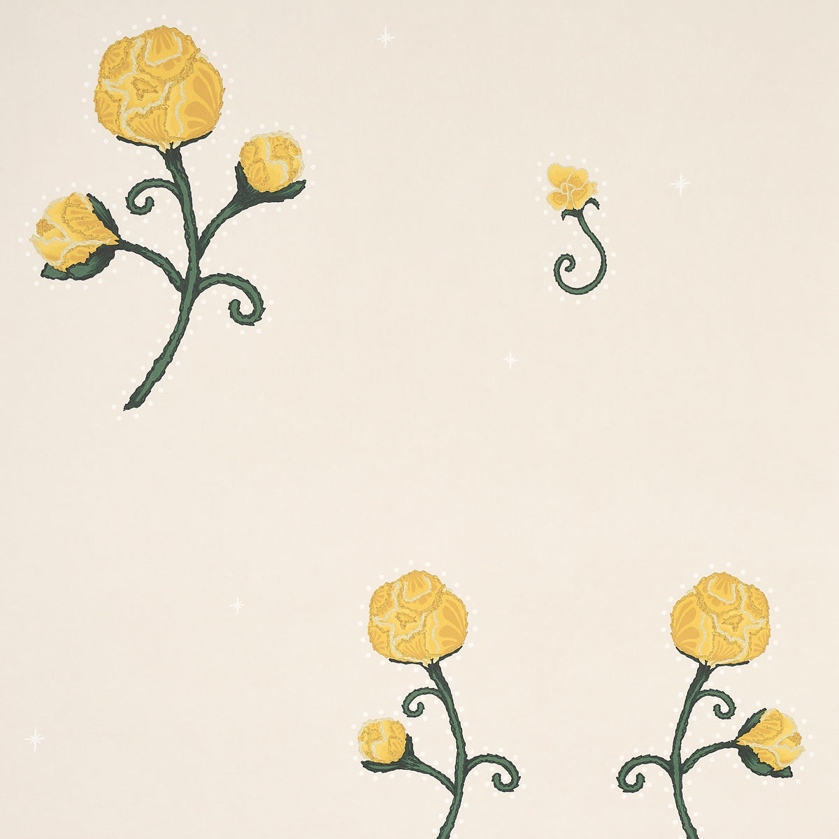 Rhinestone Cowboy wallpaper in bright yellow color - pattern number 5014581 - by Schumacher in the Backdrop I collection