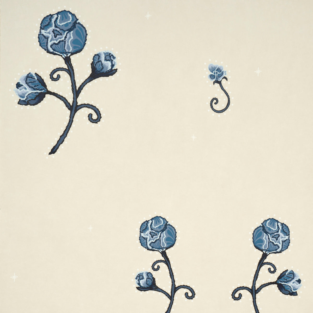 Rhinestone Cowboy wallpaper in navy color - pattern number 5014583 - by Schumacher in the Backdrop I collection