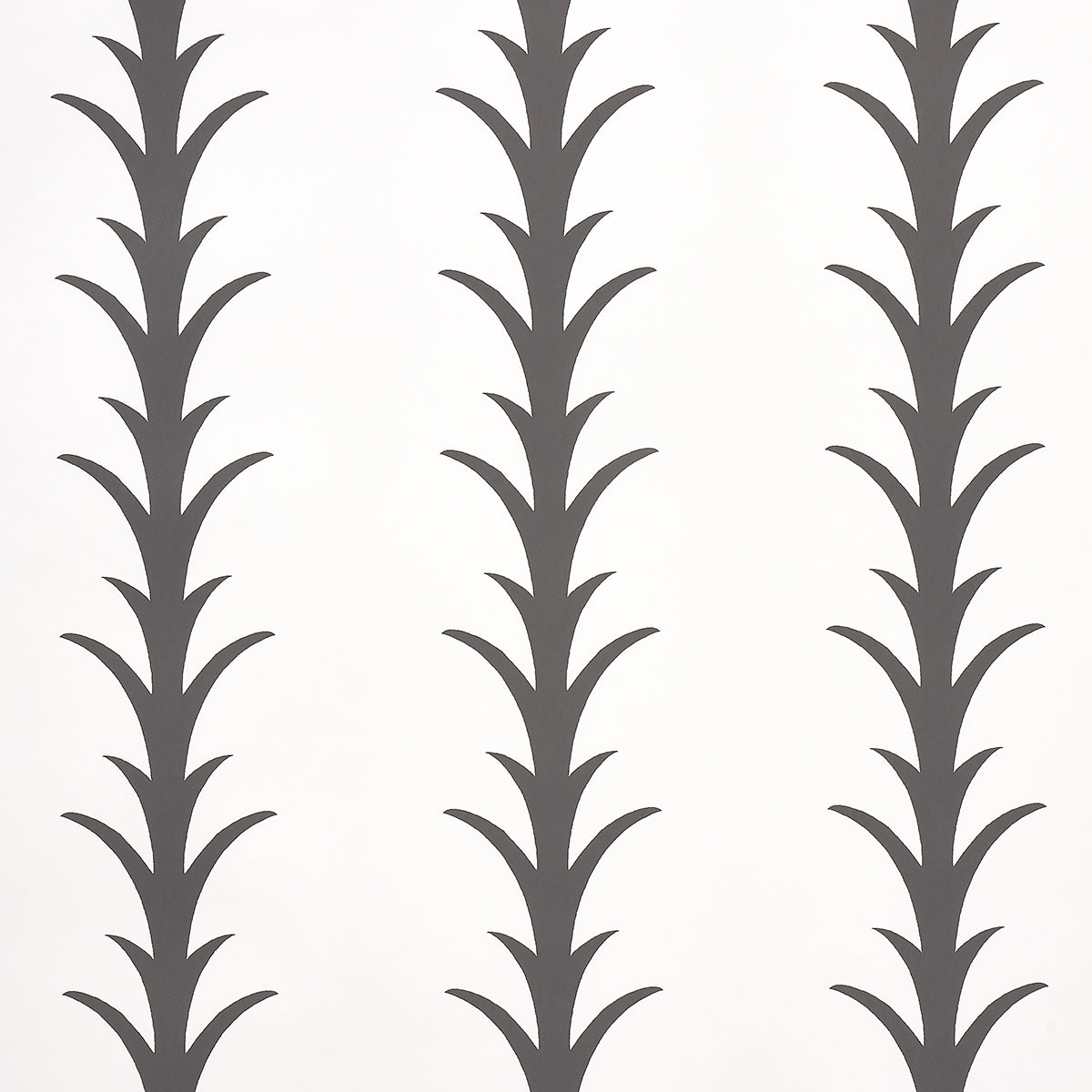 Acanthus Stripe wallpaper in carbon on ivory color - pattern number 5014773 - by Schumacher in the Moon River collection