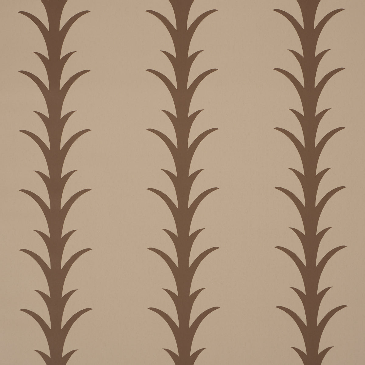 Acanthus Stripe Wallpaper in brown on beige color - pattern number 5014774 - by Schumacher in the Atelier Paris collection