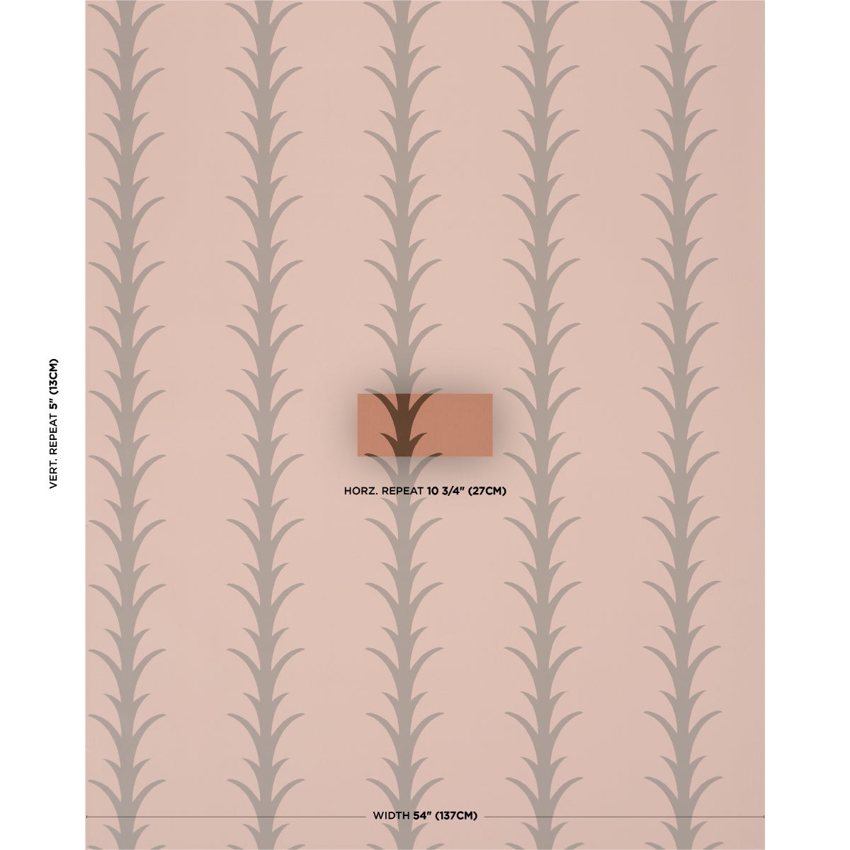 Acanthus Stripe Wallpaper in brown on rosewood color - pattern number 5014778 - by Schumacher in the Atelier Paris collection