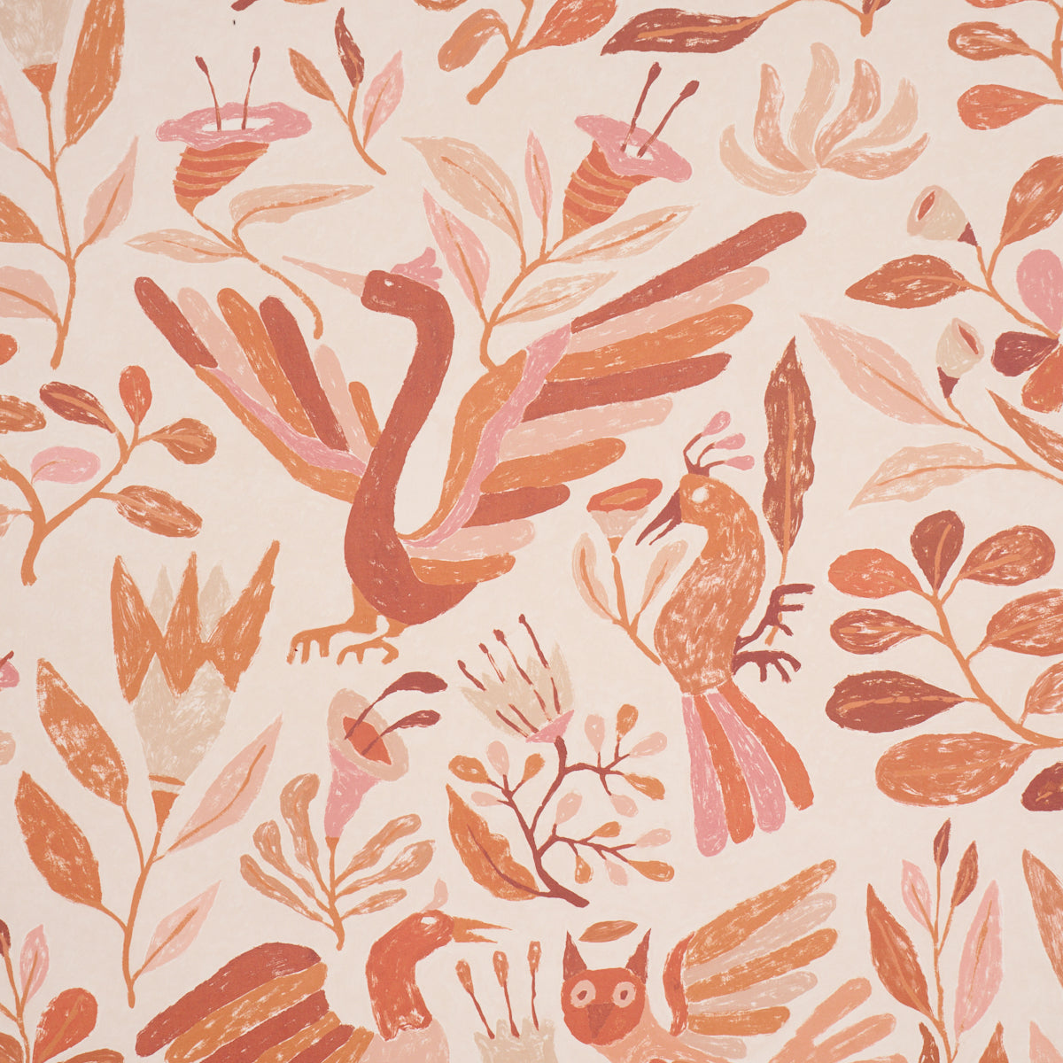 Canopy Wallpaper in terracotta color - pattern number 5014832 - by Schumacher in the Atelier Paris collection