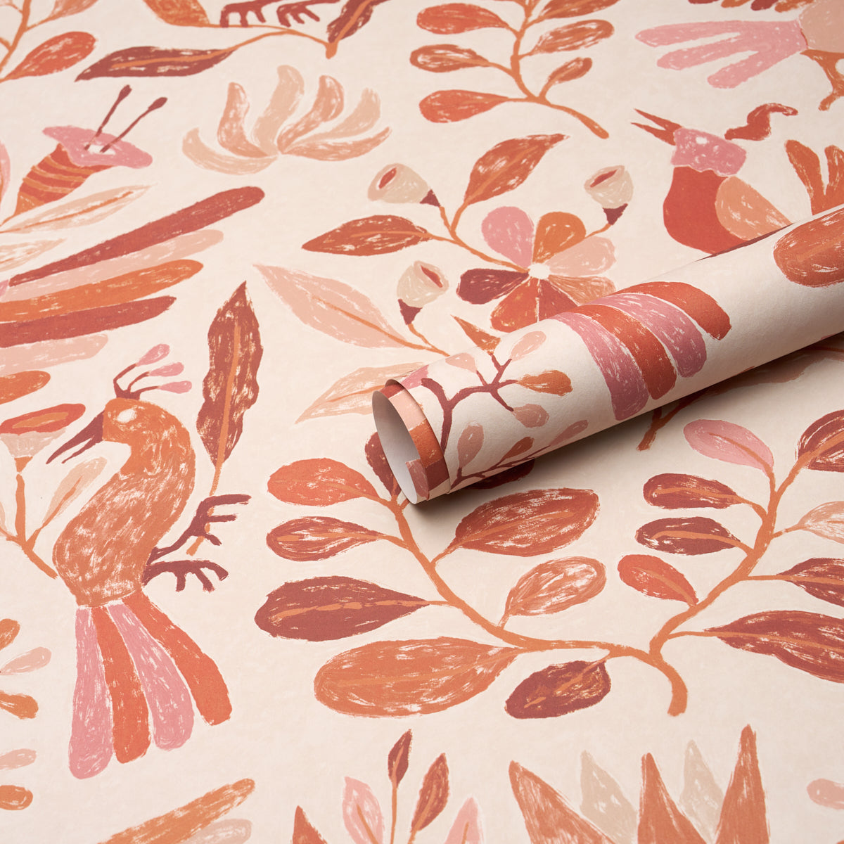 Canopy Wallpaper in terracotta color - pattern number 5014832 - by Schumacher in the Atelier Paris collection