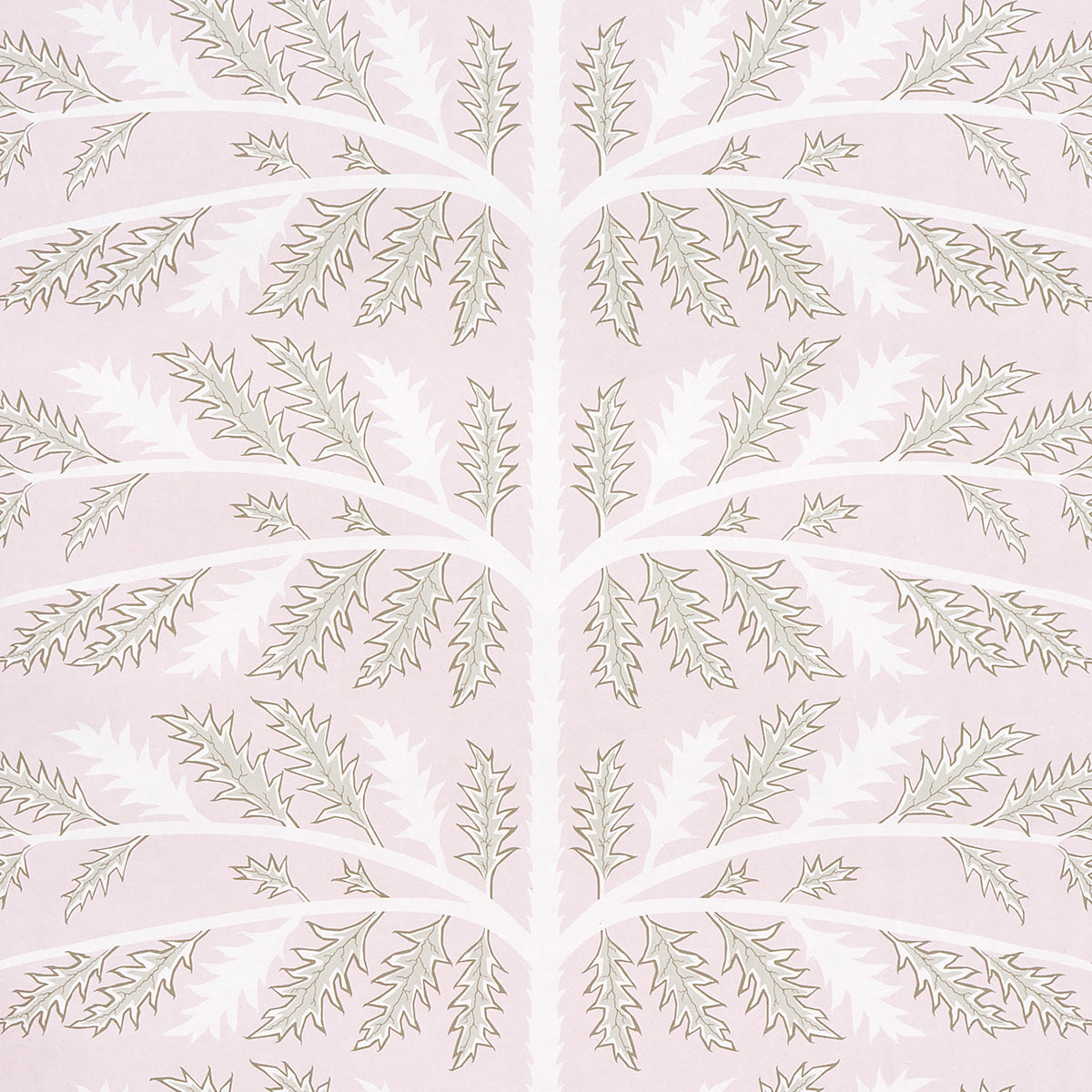 Thistle wallpaper in rose color - pattern number 5014952 - by Schumacher in the Neisha Crosland collection