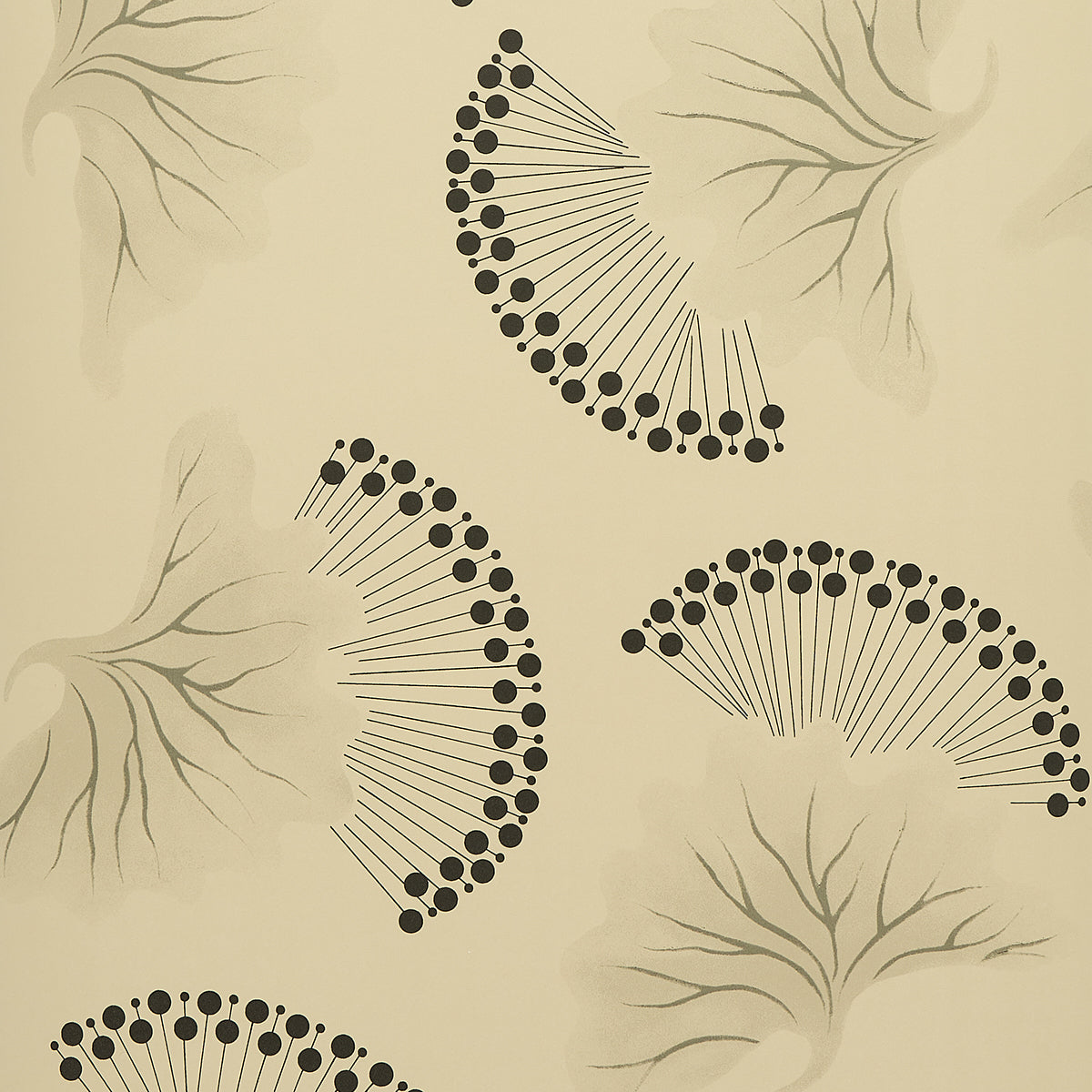Anemone wallpaper in black and white color - pattern number 5014970 - by Schumacher in the Neisha Crosland collection
