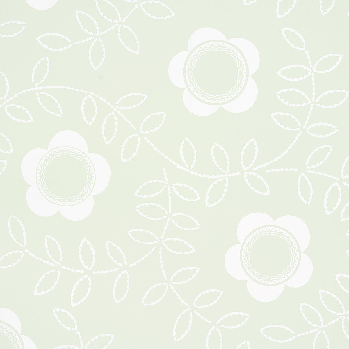 Tudor Rose wallpaper in pistachio color - pattern number 5015101 - by Schumacher in the Neisha Crosland collection