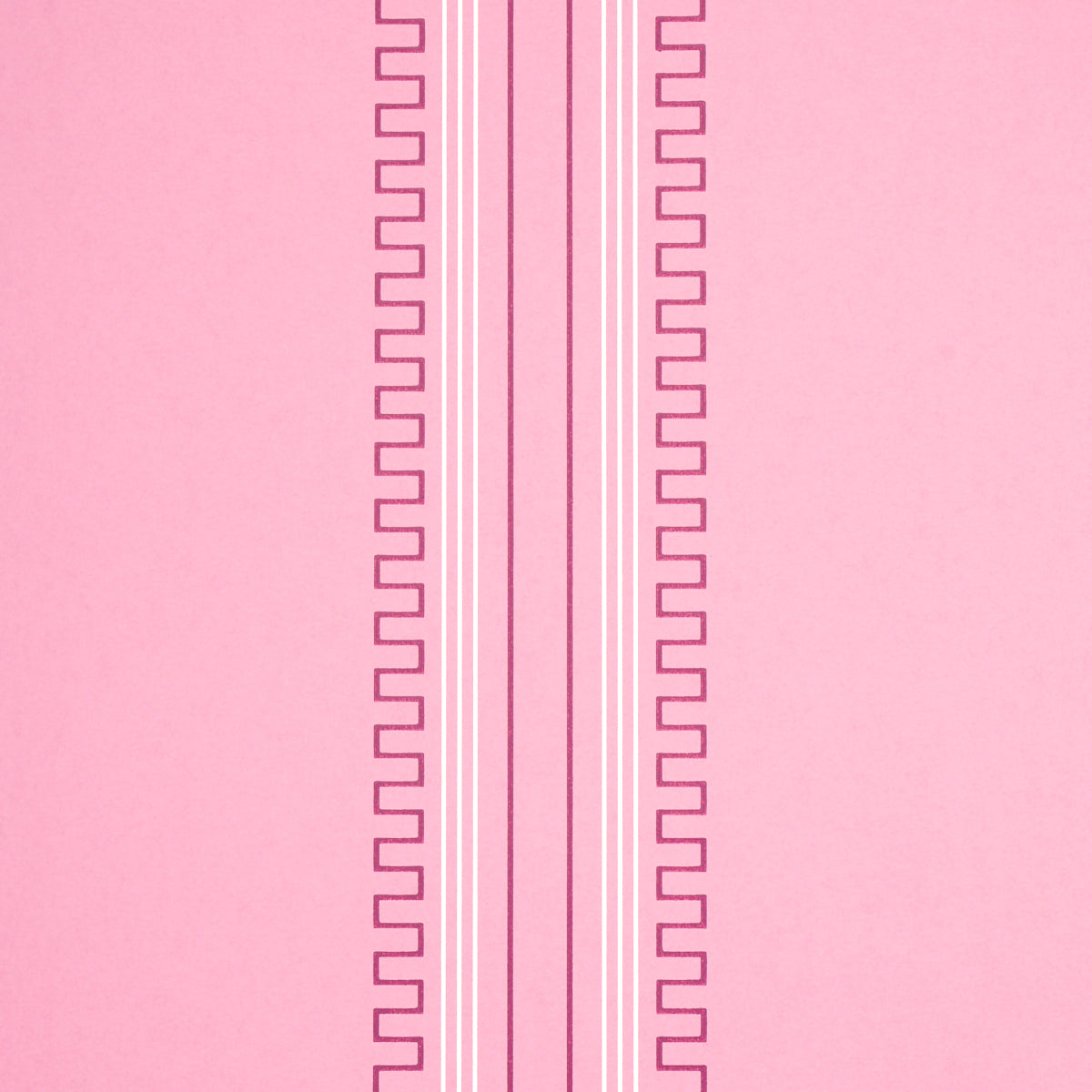 Greco Stripe wallpaper in pink new black color - pattern number 5015144 - by Schumacher in the Mary Mcdonald collection