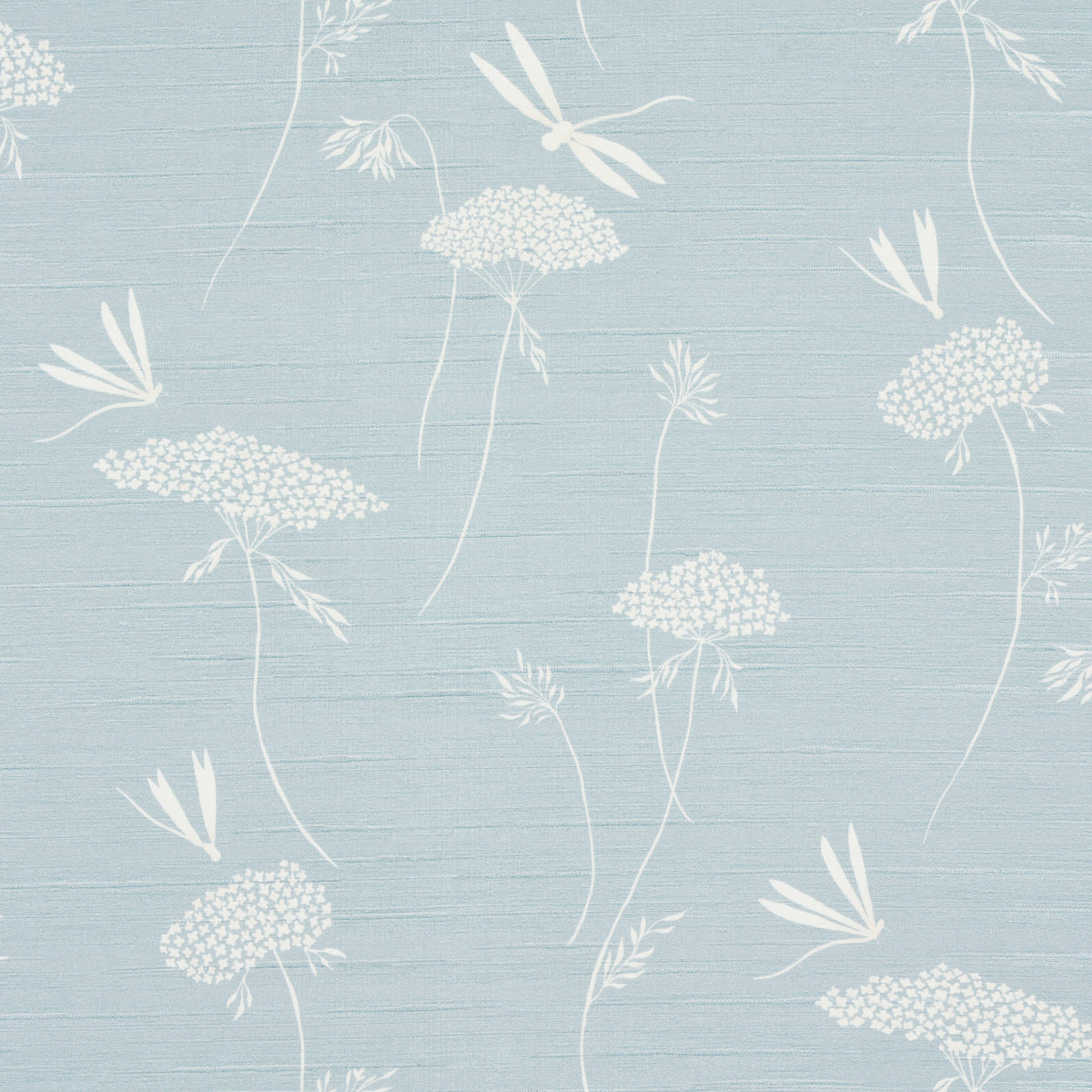 La Libellule Silk wallpaper in ciel color - pattern number 5015191 - by Schumacher in the Textured Wallcoverings and Printed Grasscloths collection