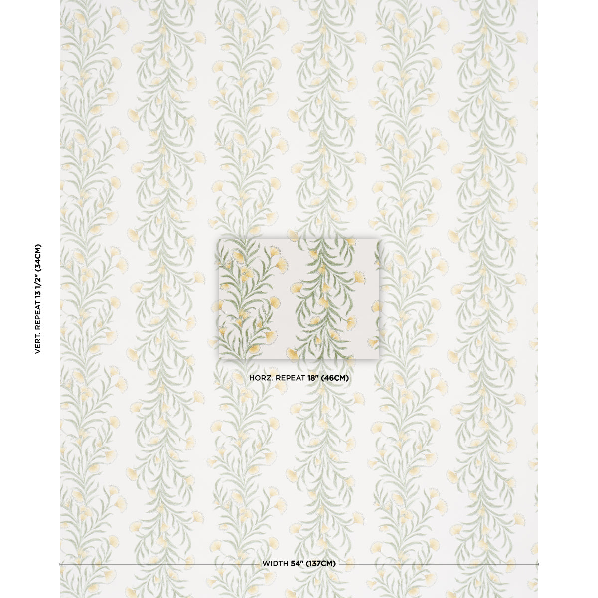 Tasmanian Mimosa Wallpaper in Marigold color - pattern number 5015365 - by Schumacher in the Perennial Favorites collection