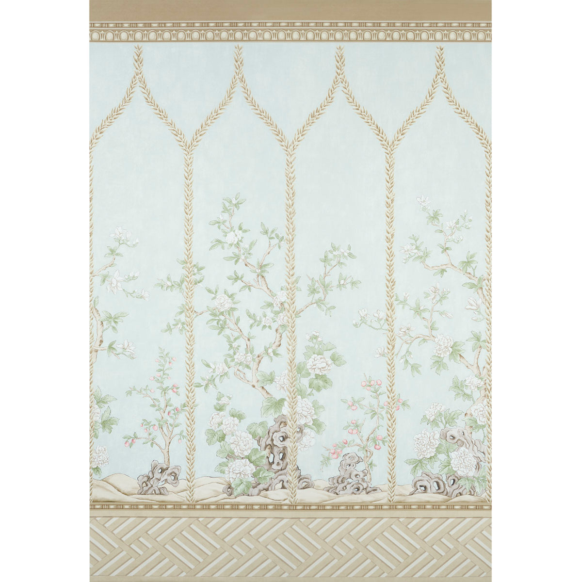 Victoria Panel Set wallpaper in mineral color - pattern number 5015400 - by Schumacher in the Panels Collection collection