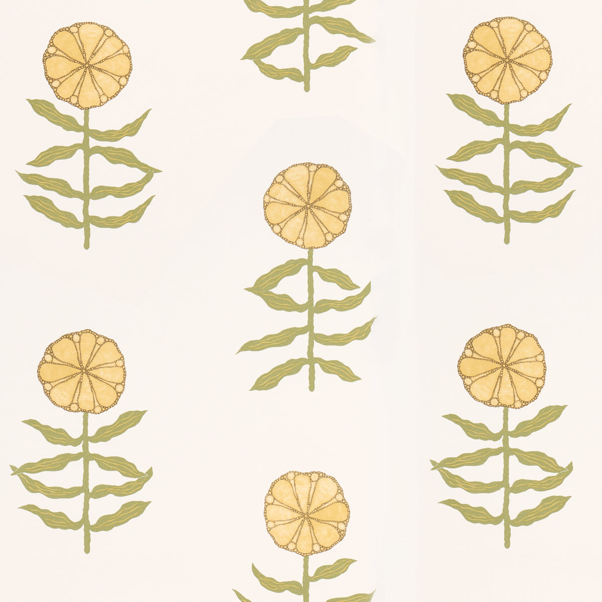 Pretty Petals fabric in soft yellow color - pattern number 5015452 - by Schumacher in the Marian Mcevoy collection