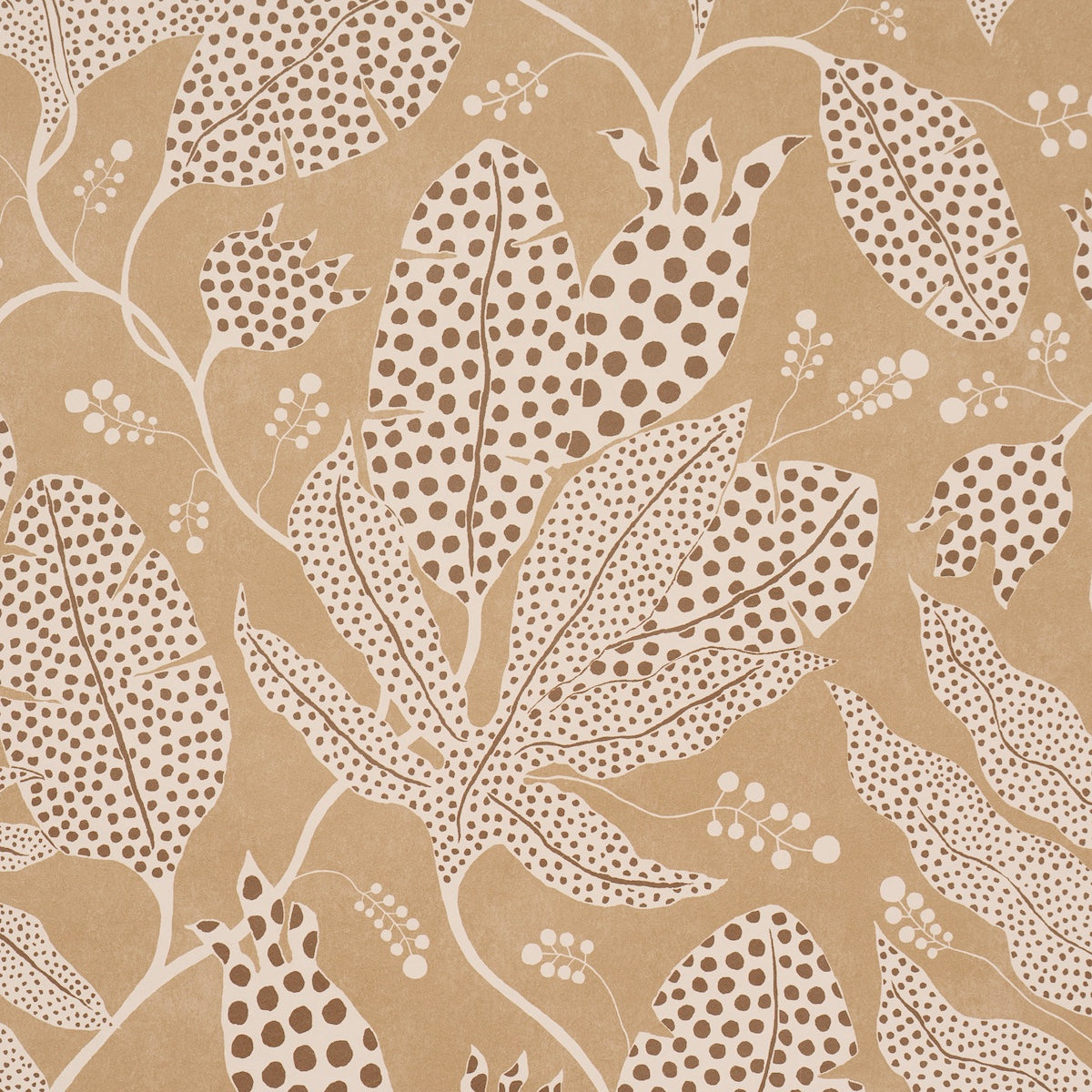 Polka Dot Jungle Wallpaper in caramel color - pattern number 5015464 - by Schumacher in the Perennial Favorites collection