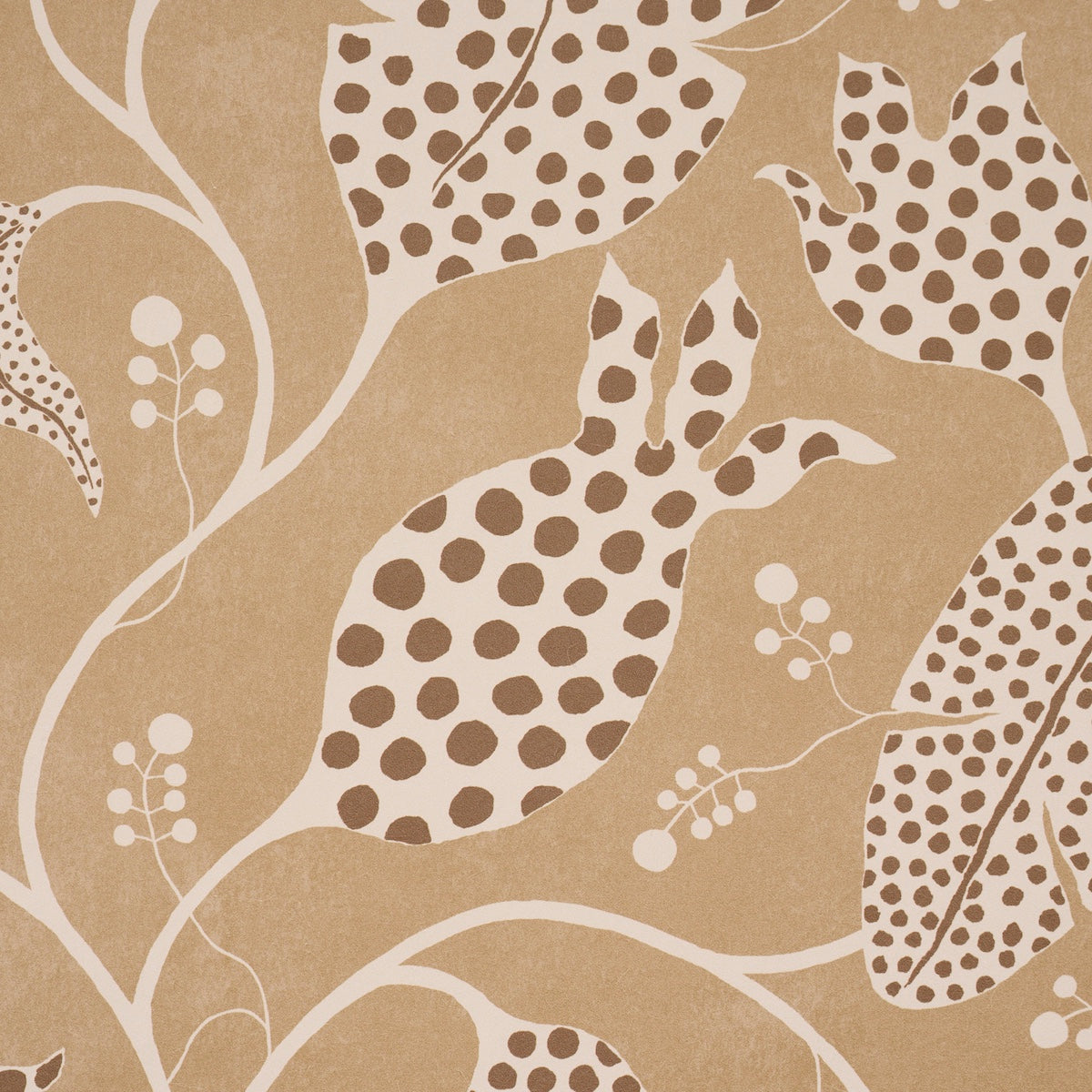 Polka Dot Jungle Wallpaper in caramel color - pattern number 5015464 - by Schumacher in the Perennial Favorites collection