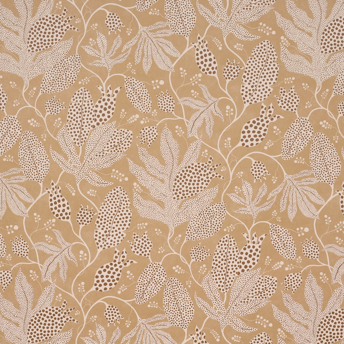 Polka Dot Jungle Wallpaper in caramel color - pattern number 5015464 - by Schumacher in the Perennial Favorites collection