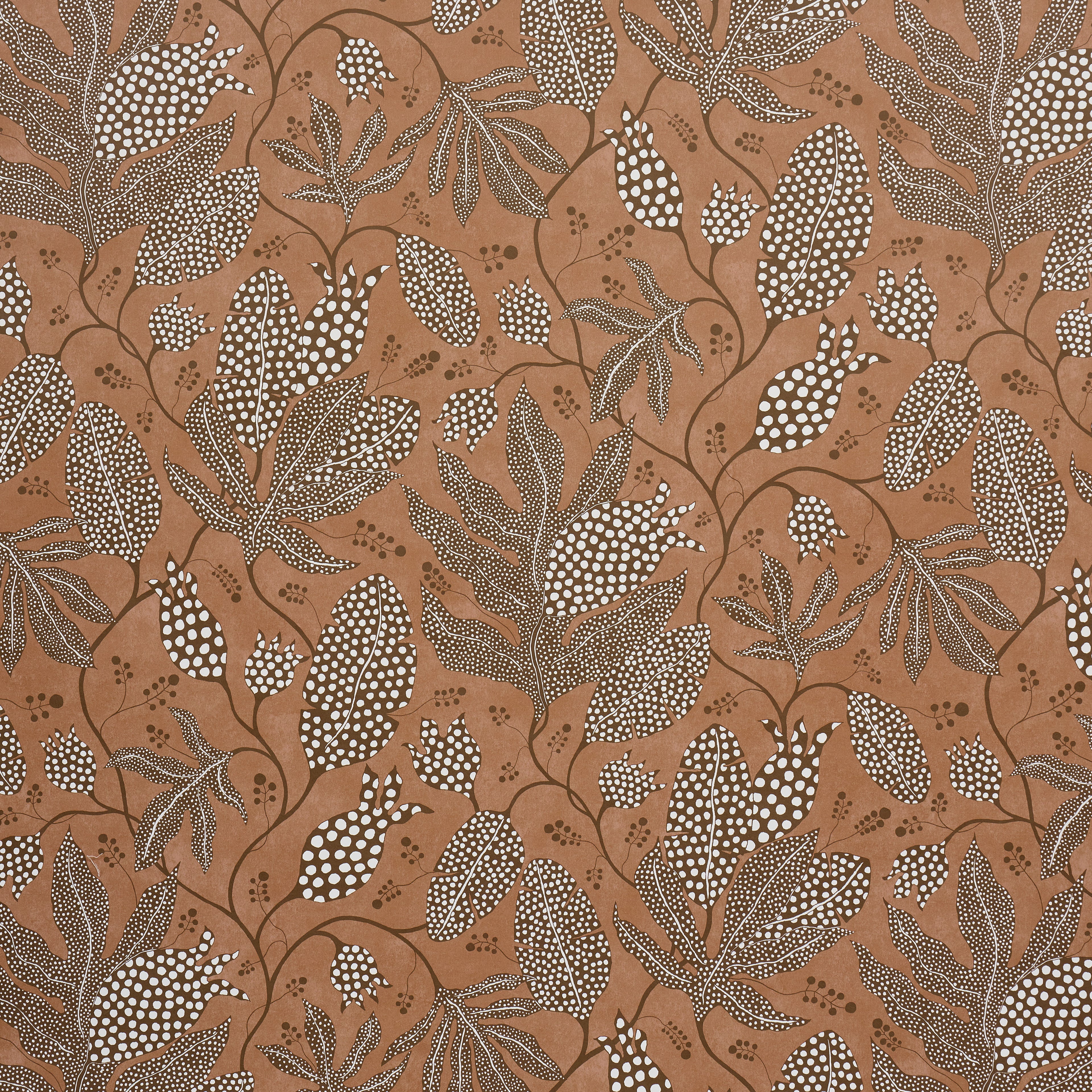 Polka Dot Jungle Wallpaper in terracotta color - pattern number 5015465 - by Schumacher in the Atelier Paris collection