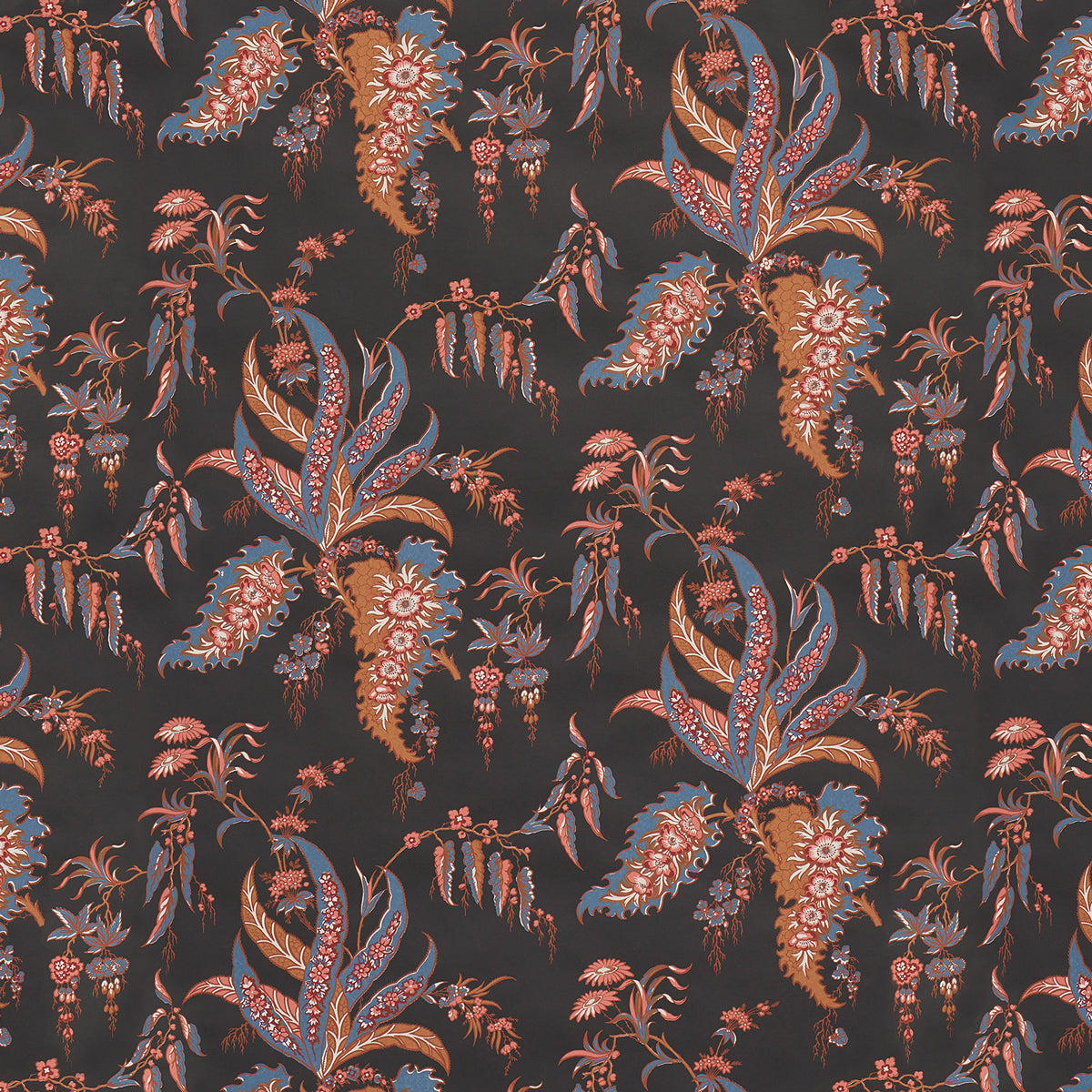 Apolline Botanical wallpaper in rouge and noir color - pattern number 5015502 - by Schumacher in the Le Max collection