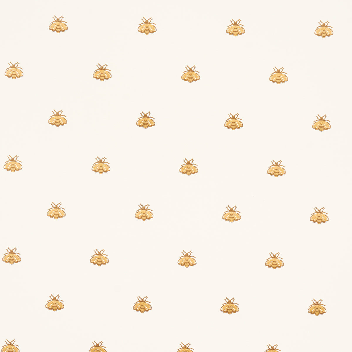 Huberts Bees wallpaper in white and gold color - pattern number 5015530 - by Schumacher in the Le Max collection