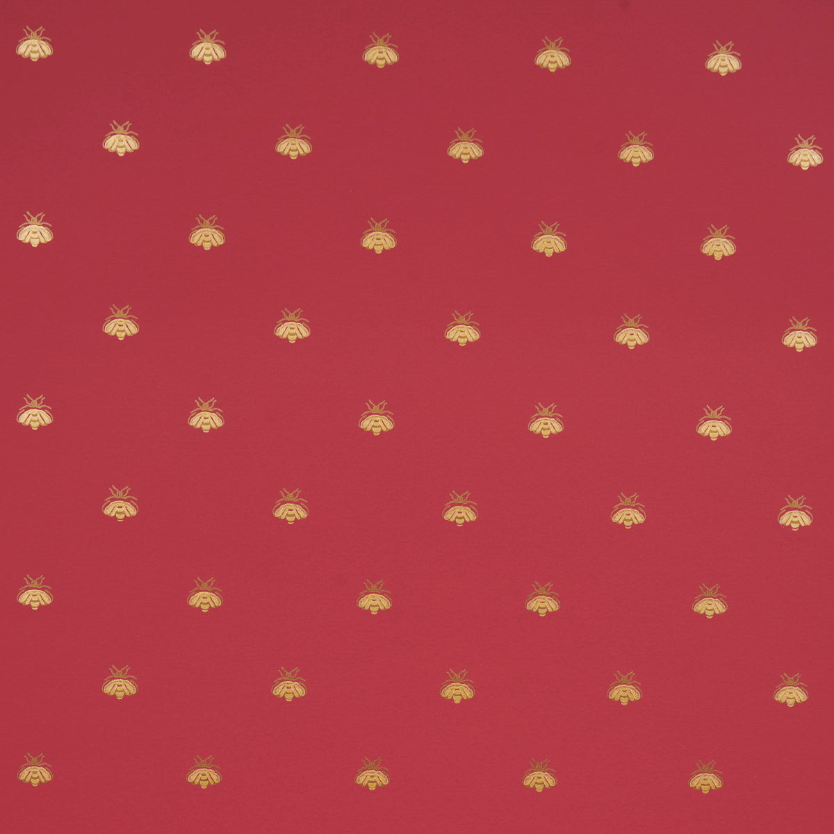 Huberts Bees wallpaper in rouge and gold color - pattern number 5015532 - by Schumacher in the Le Max collection