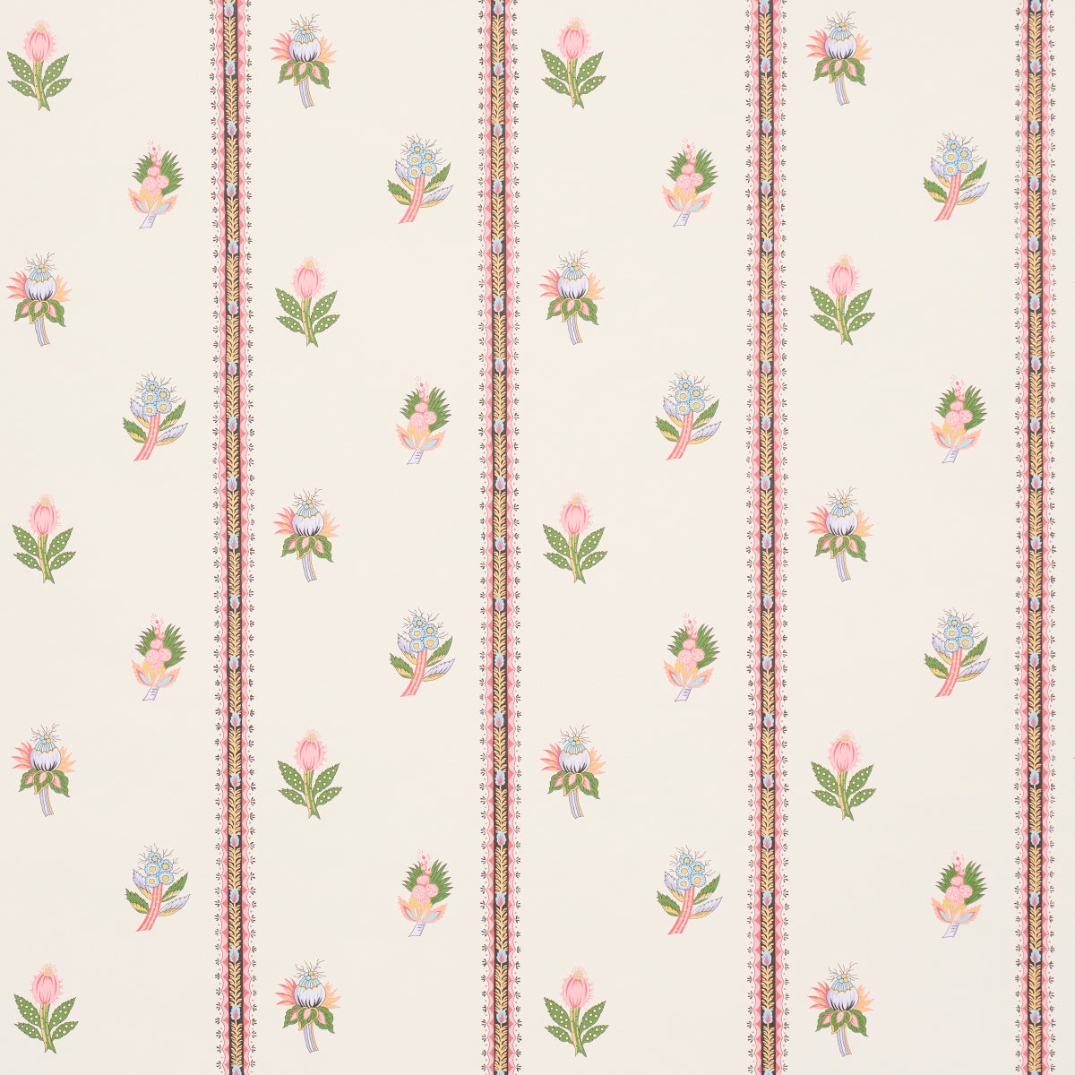 Les Fleurs Exotiques wallpaper in antique rose color - pattern number 5015660 - by Schumacher in the Domino Effect collection