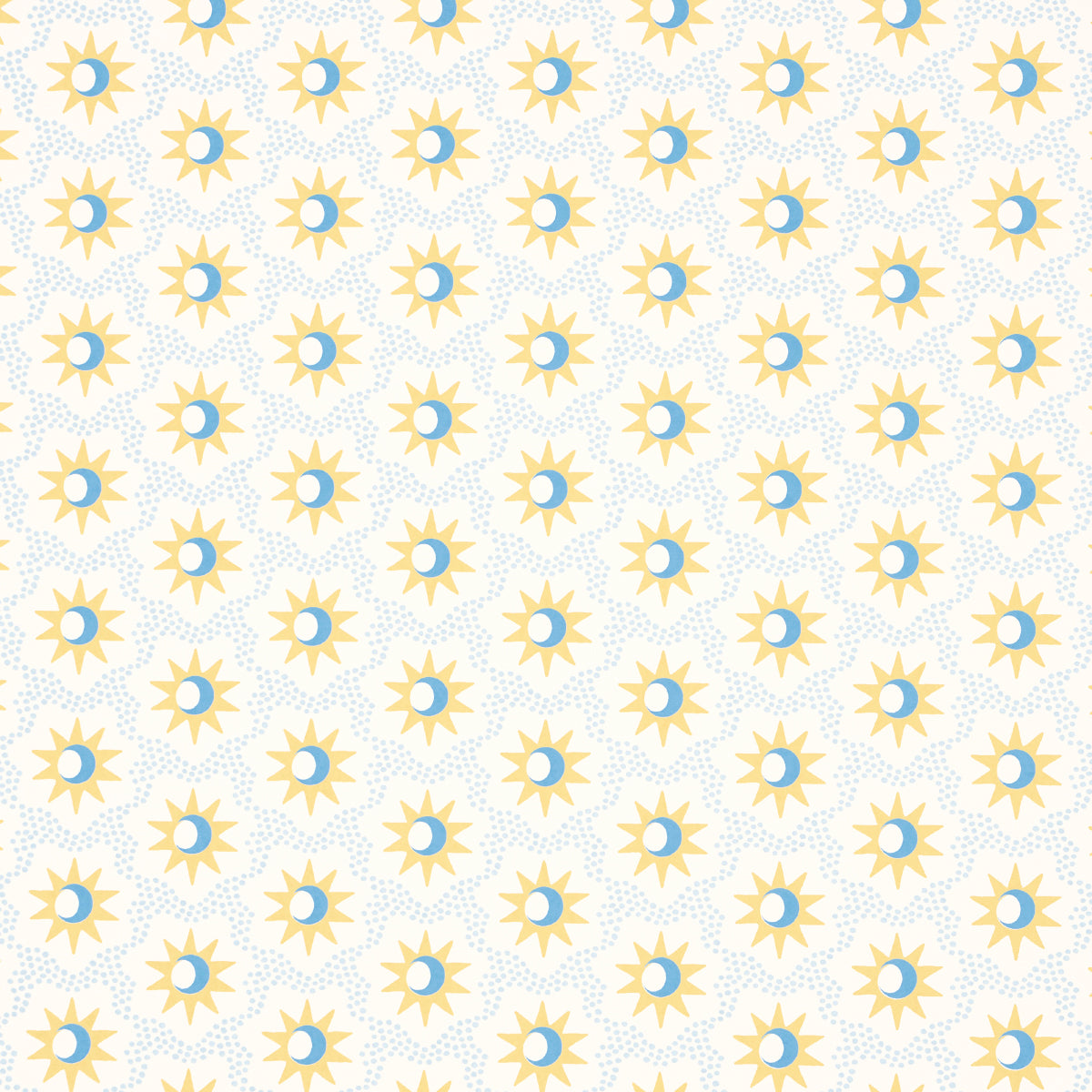 Lucie wallpaper in yellow and sky color - pattern number 5015760 - by Schumacher in the Domino Effect collection