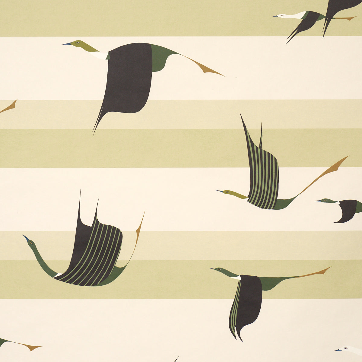 Flying West Wallpaper in green color - pattern number 5015853 - by Schumacher in the Perennial Favorites collection