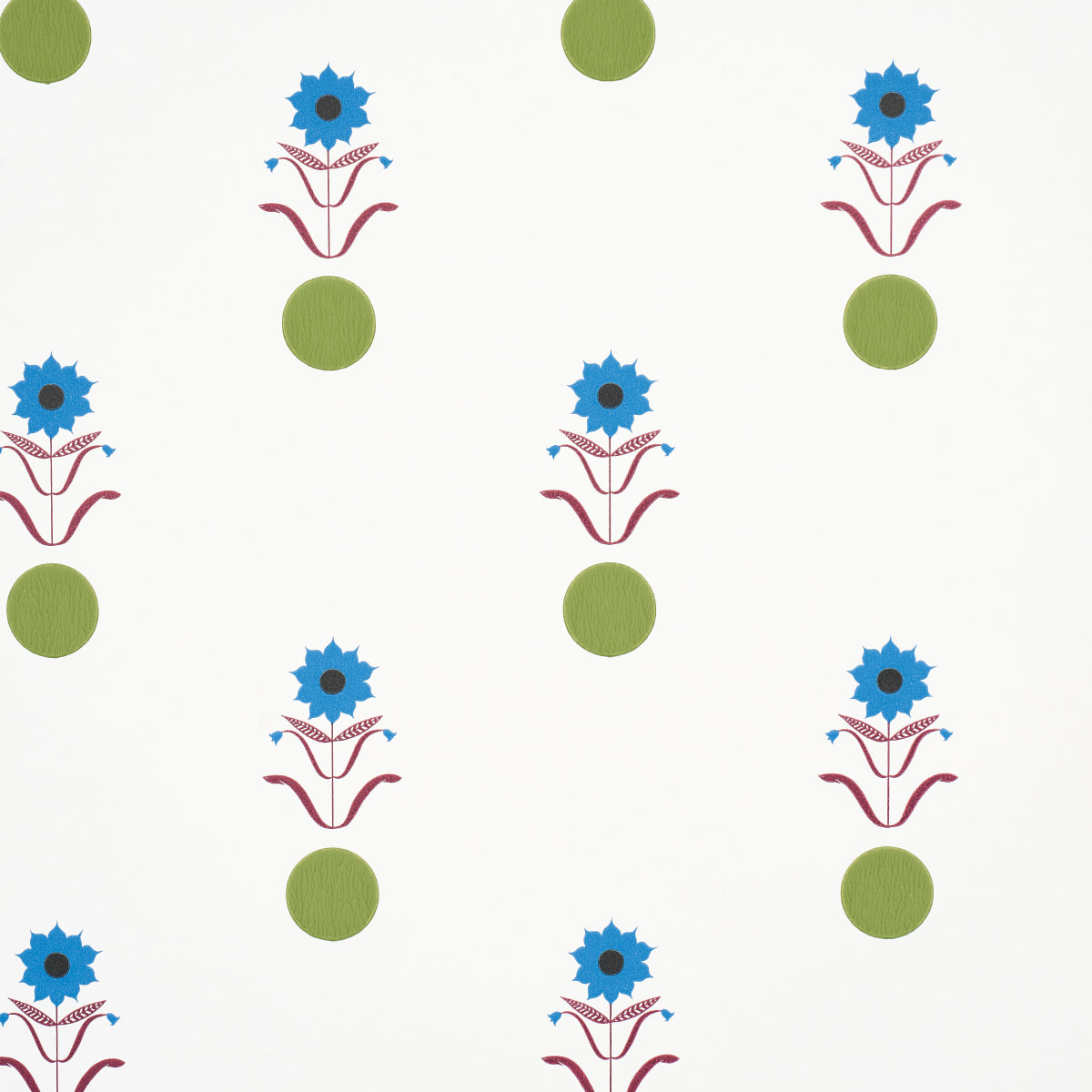 Forget Me Dots wallpaper in blue and plum color - pattern number 5015882 - by Schumacher in the Peg Norriss collection