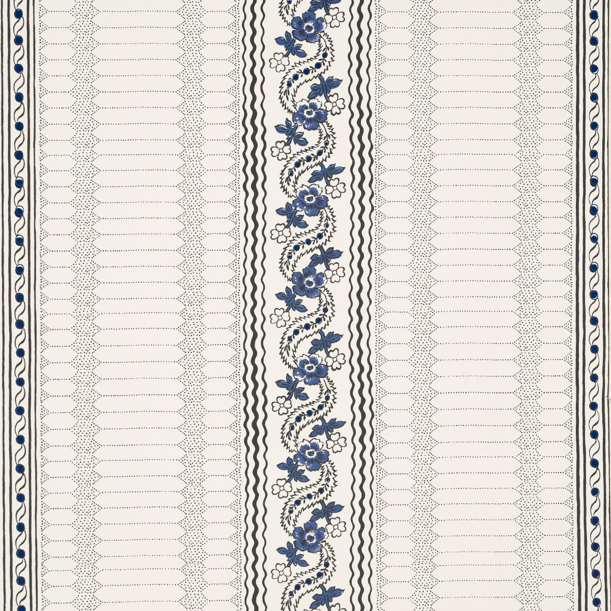 Serena Stripe wallpaper in blue color - pattern number 5015930 - by Schumacher in the Rita Konig collection