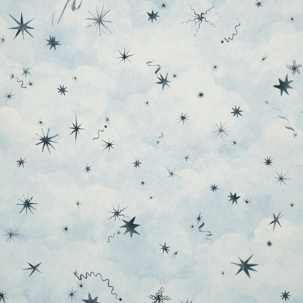 Luminaries wallpaper in clear blue color - pattern number 5016010 - by Schumacher in the Backdrop X Xavier Donnelly collection