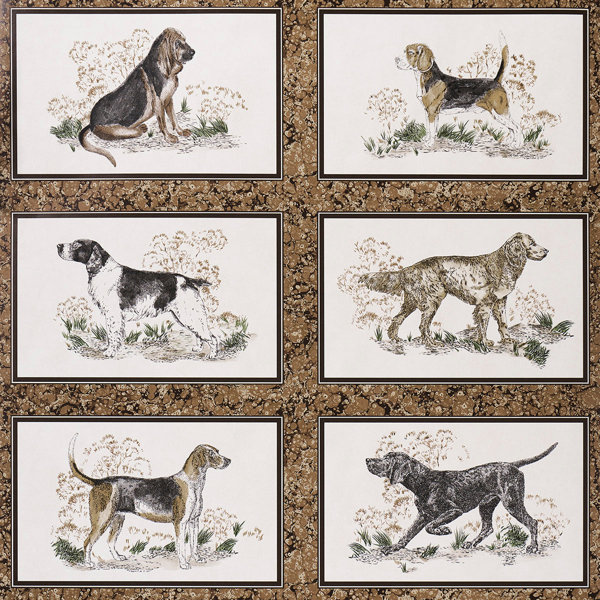 Chasers Legacy fabric in bark color - pattern number 5016081 - by Schumacher in the A Country Life collection
