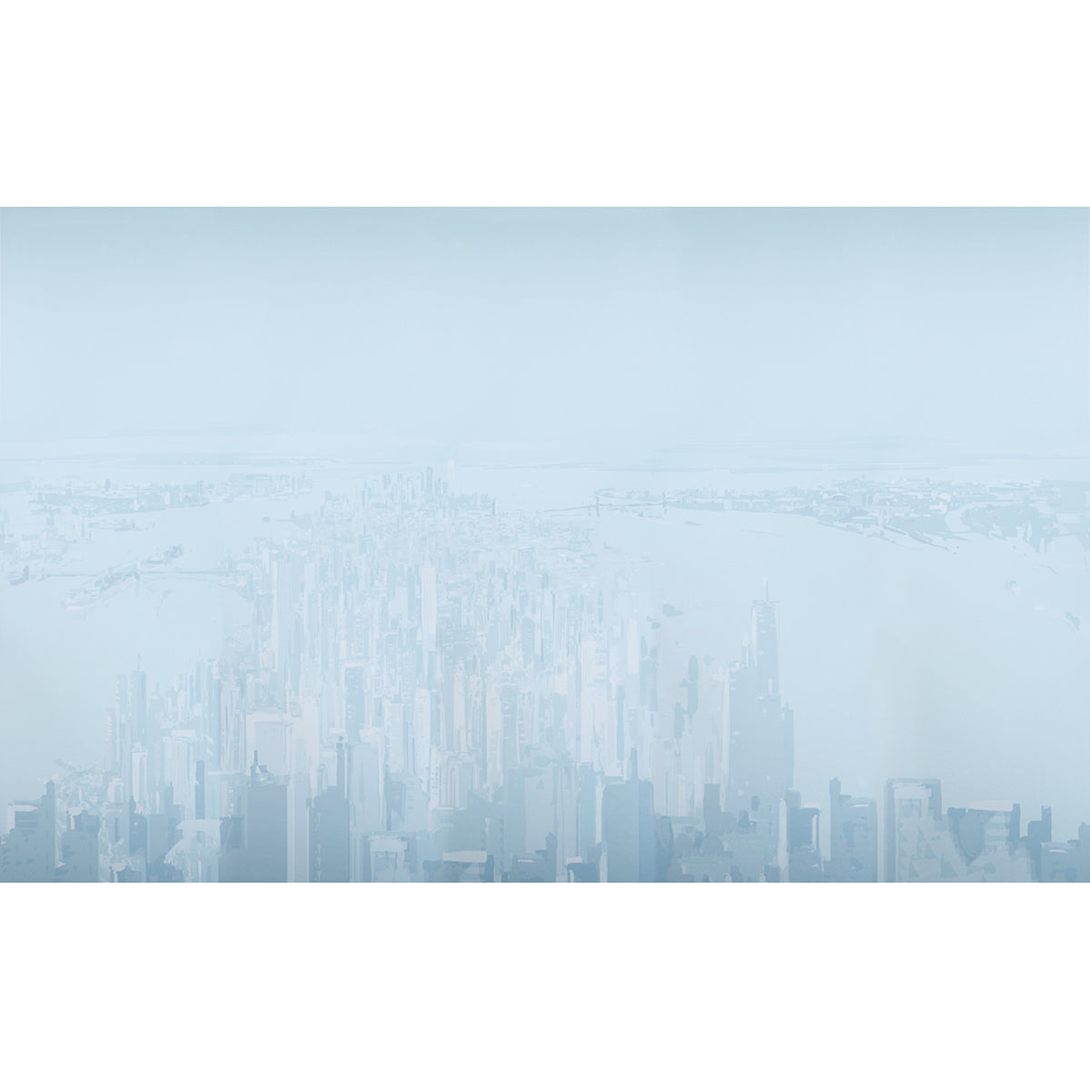 Pascal Campions New York Skyline fabric in blue color - pattern number 5016190 - by Schumacher in the The New Yorker collection