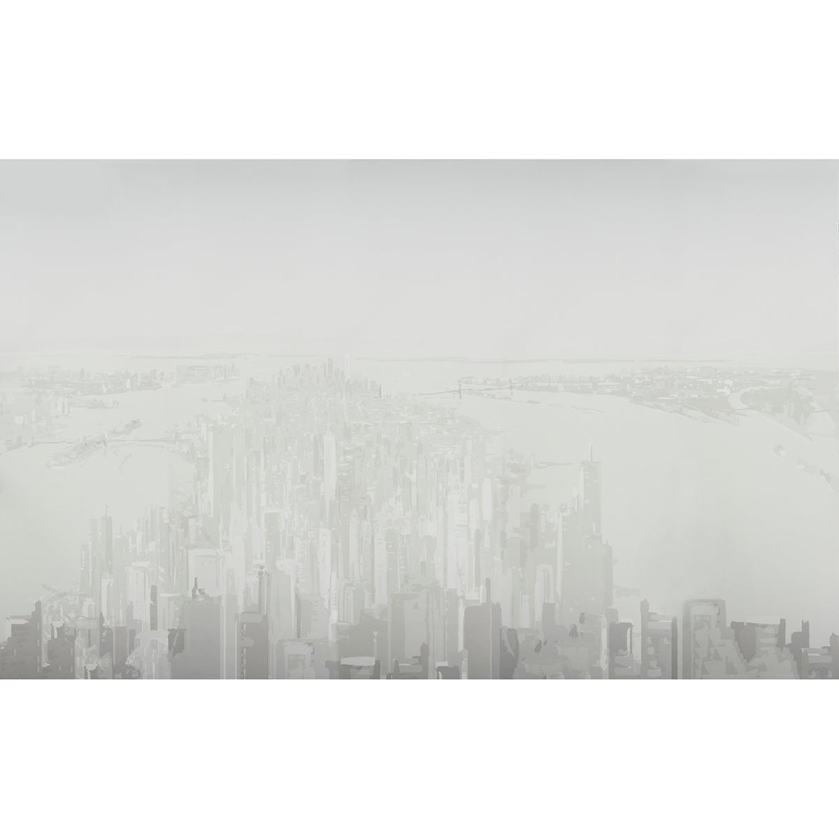 Pascal Campions New York Skyline fabric in soft gray color - pattern number 5016192 - by Schumacher in the The New Yorker collection
