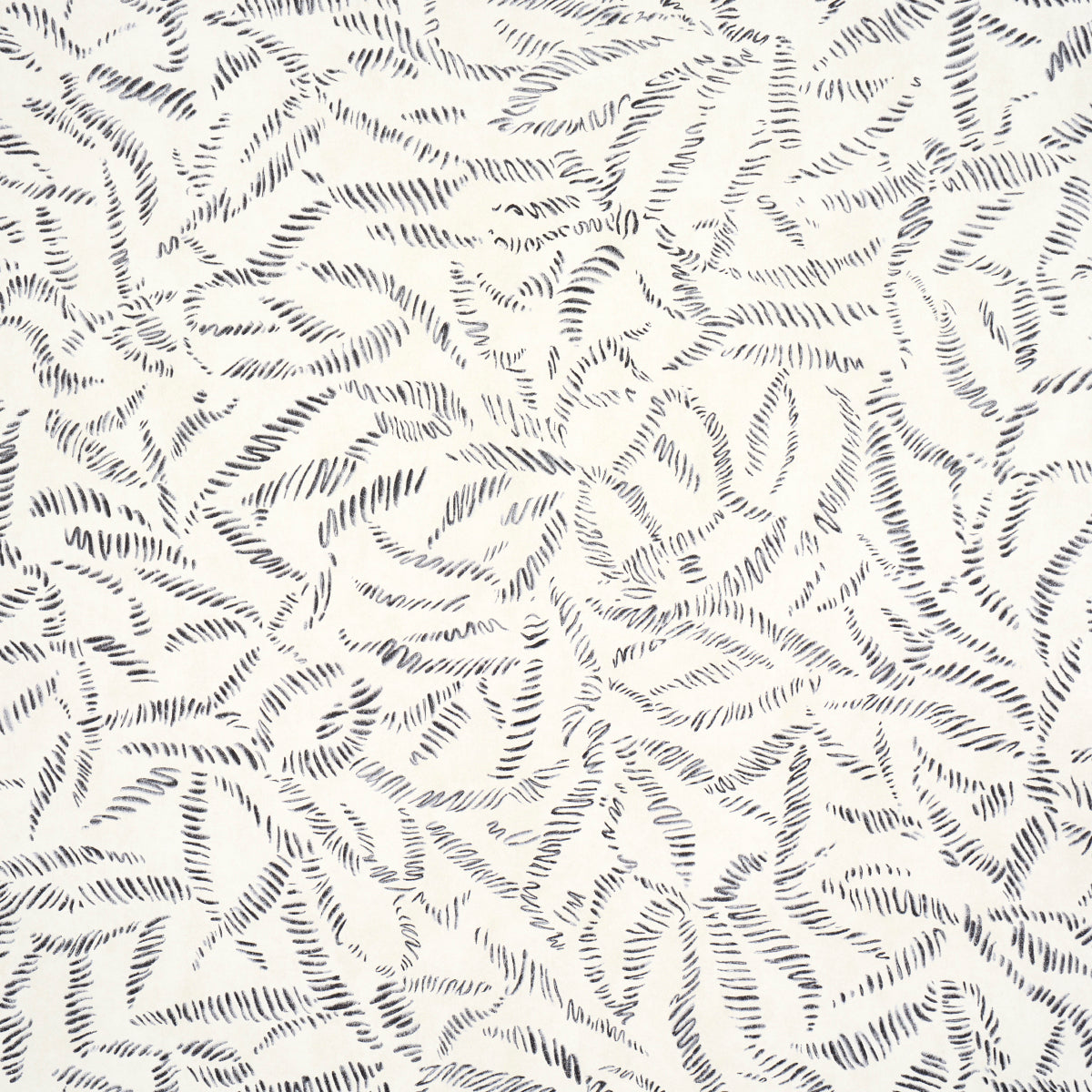 Leaf Bloom wallpaper in charcoal color - pattern number 5016390 - by Schumacher in the Schumacher Design Lab collection