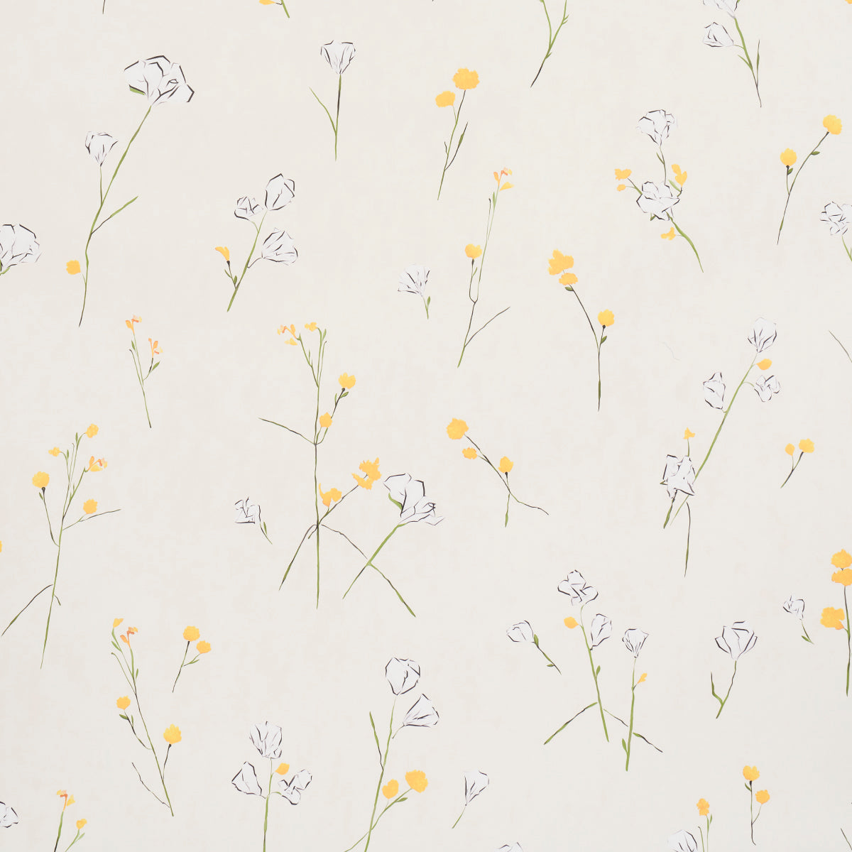 Alexs Floral wallpaper in daffodil color - pattern number 5016400 - by Schumacher in the Schumacher Design Lab collection