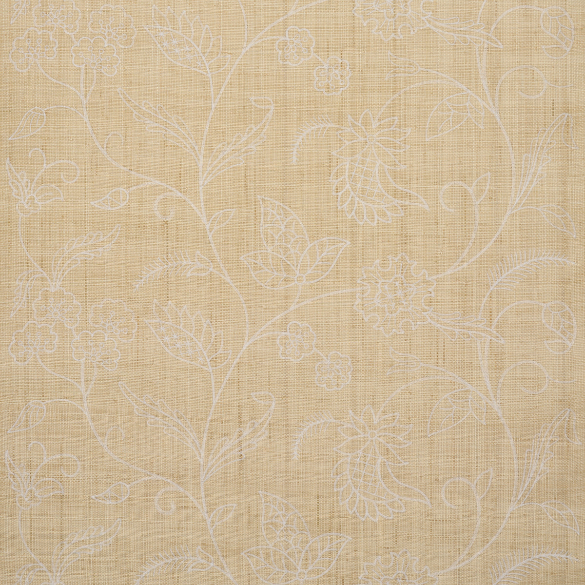Sconset Embroidered Raffia Wallpaper in natural color - pattern number 5016430 - by Schumacher in the Novelty and Textured Wallcovering collection