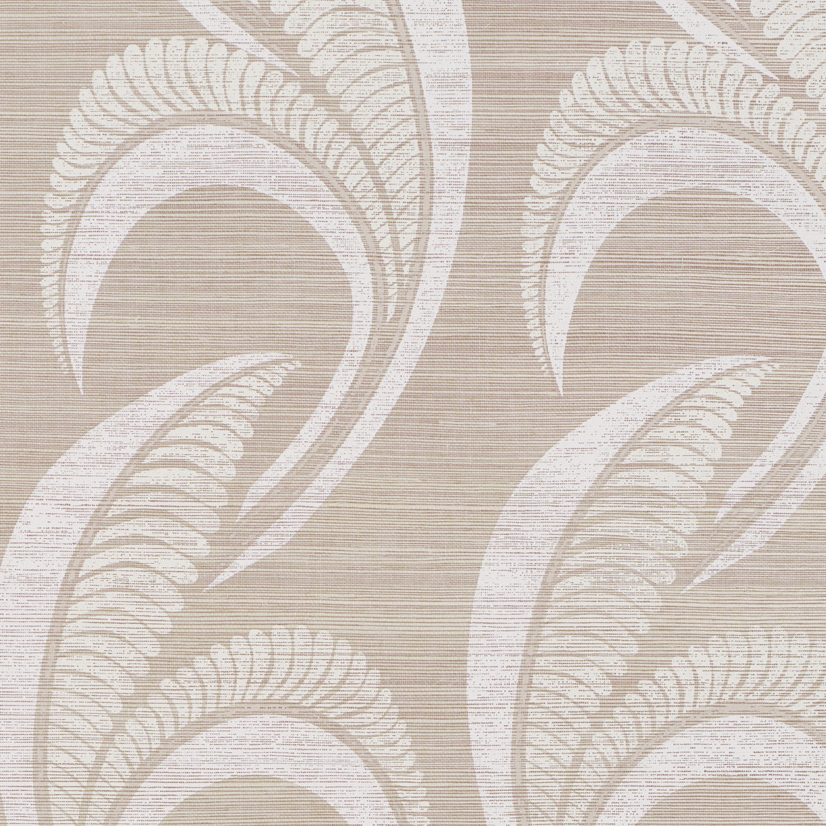 Banana Leaf Sisal wallpaper in silver color - pattern number 5016551 - by Schumacher in the Textured and Woven Wallcoverings collection