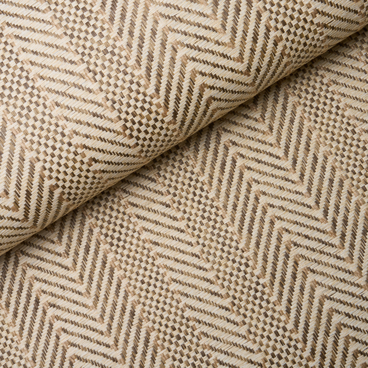 Zig Zag Paperweave wallpaper in flax color - pattern number 5016601 - by Schumacher in the Textured and Woven Wallcoverings collection