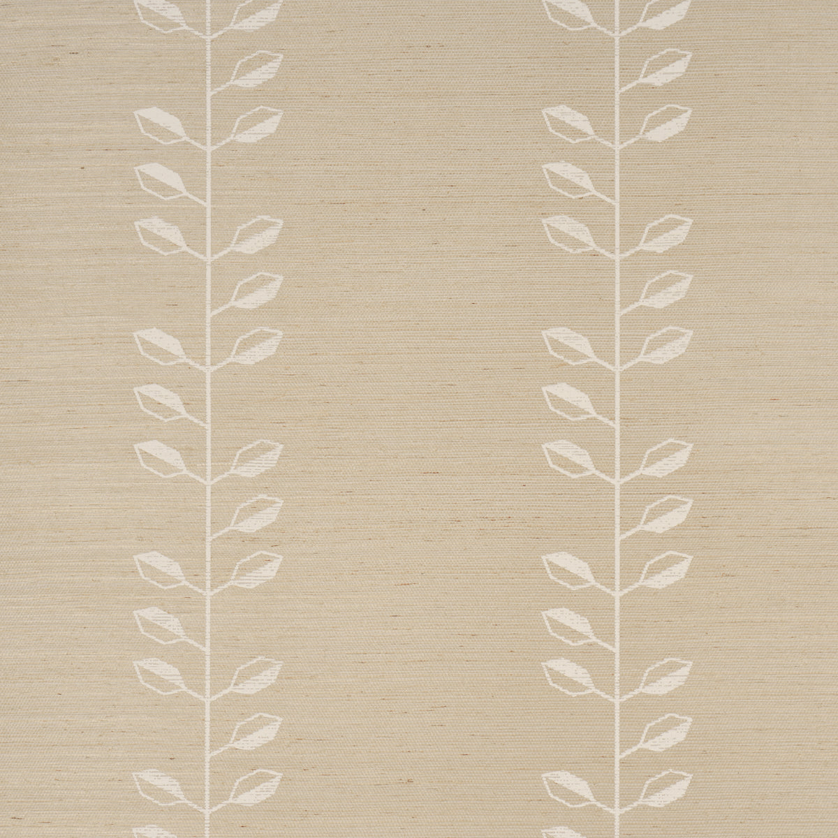 Geo Leaf Sisal wallpaper in bone and white color - pattern number 5016700 - by Schumacher in the Textured and Woven Wallcoverings collection