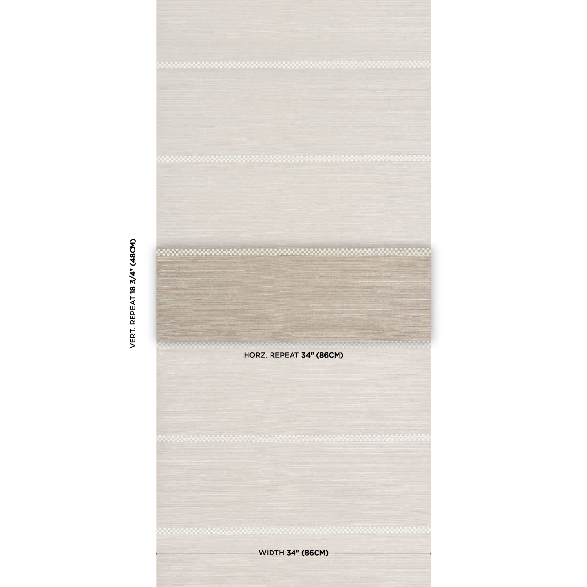 Checkered Stripe Sisal Wallpaper in flax color - pattern number 5016750 - by Schumacher in the Perennial Favorites collection