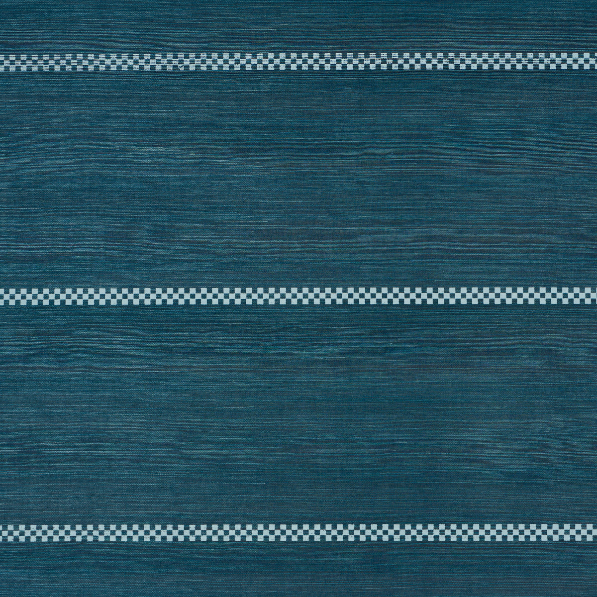 Checkered Stripe Sisal wallpaper in peacock color - pattern number 5016752 - by Schumacher in the Textured and Woven Wallcoverings collection