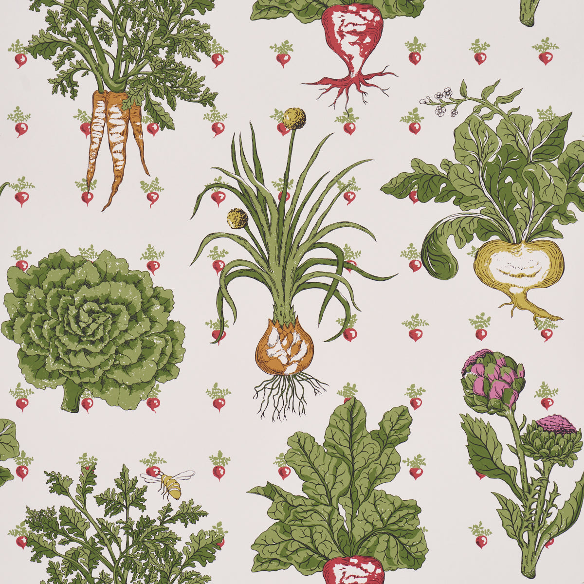 Green Grocer wallpaper in multi color - pattern number 5016780 - by Schumacher in the Cloud Nine collection
