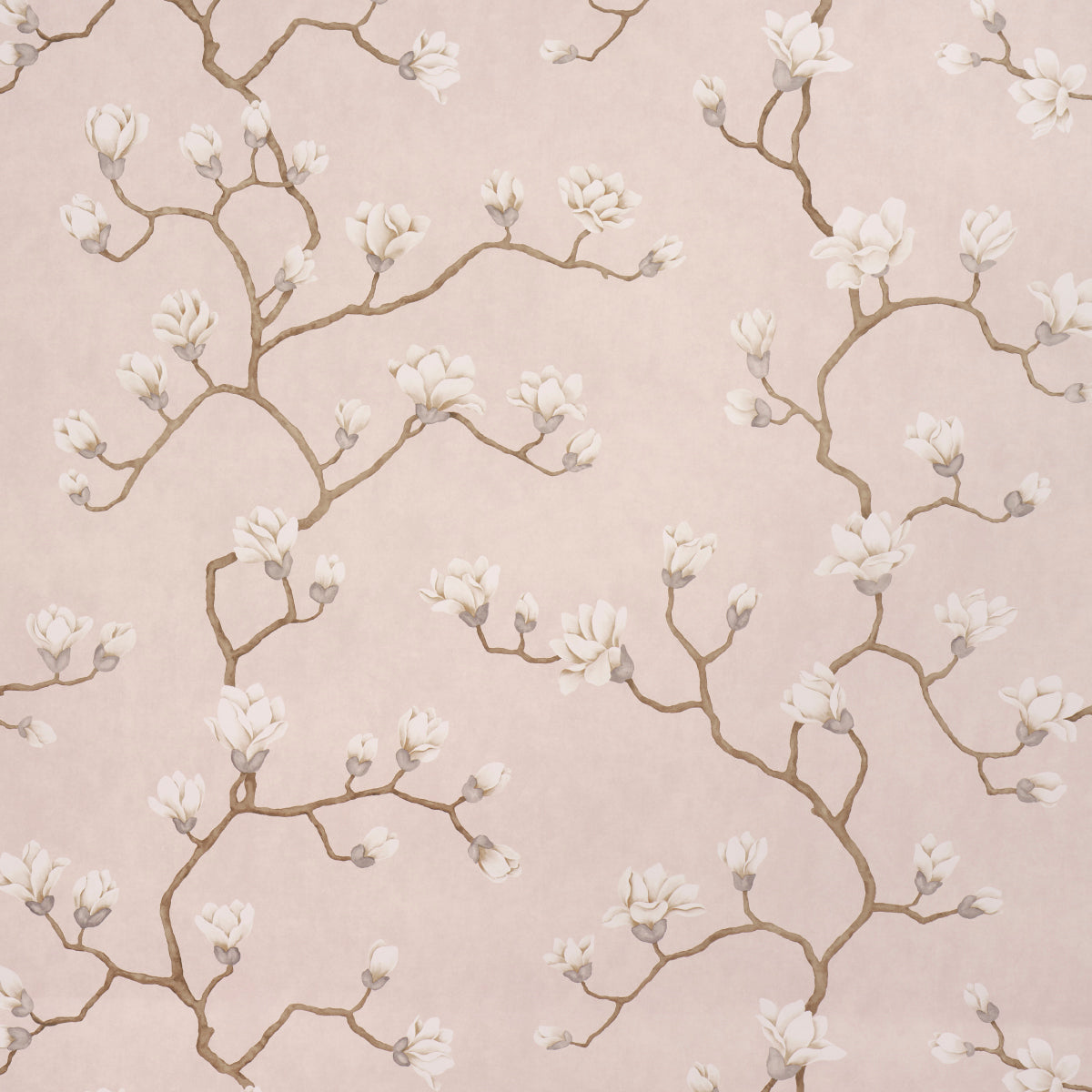 Magnolia Tree wallpaper in dusty blush color - pattern number 5016933 - by Schumacher in the Botanical Garden collection