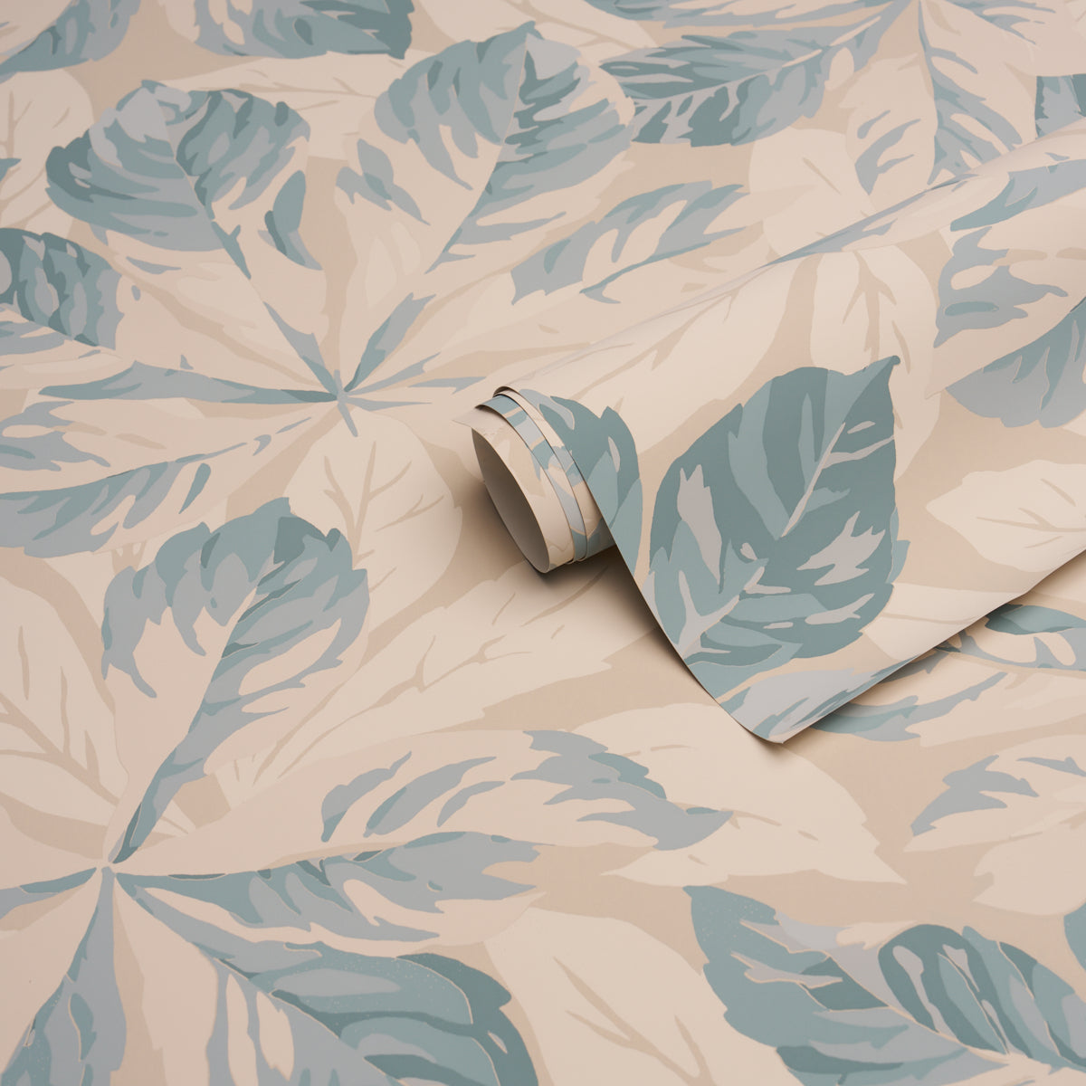 Arboreal Handprint Wallpaper in blue color - pattern number 5016981 - by Schumacher in the Schumacher Classics collection
