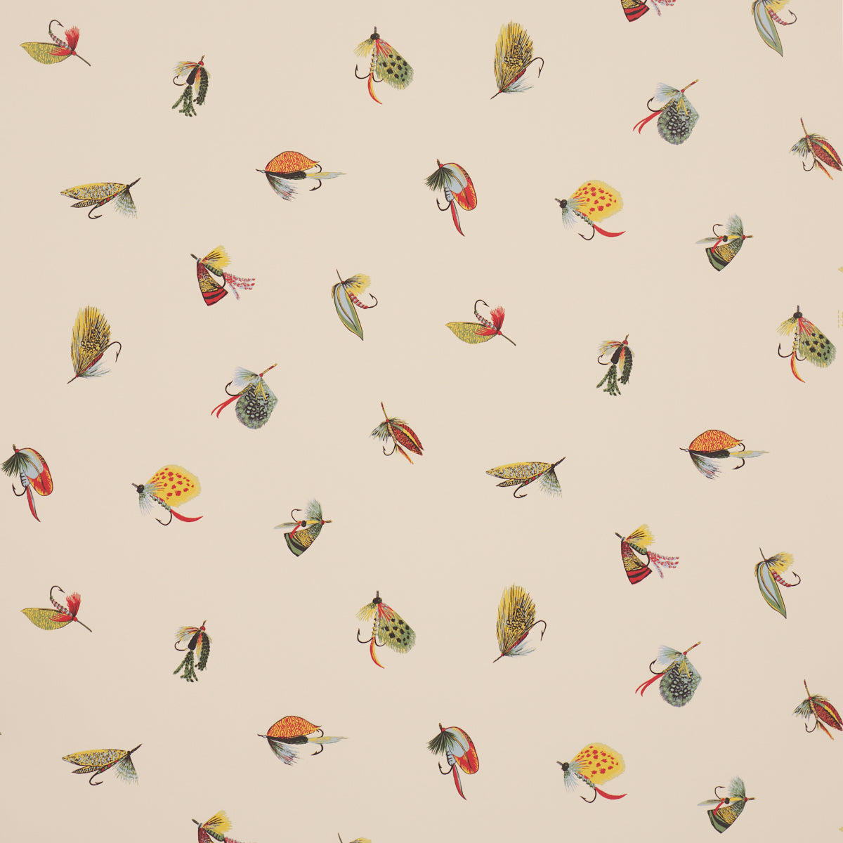 Fly Fishing Wallpaper in ivory color - pattern number 5016990 - by Schumacher in the A Country Life collection
