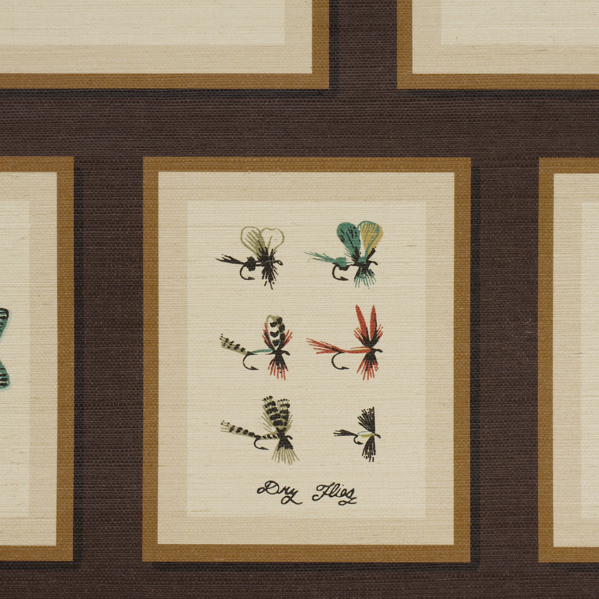 Jamies Trophies Sisal Wallpaper in charcoal color - pattern number 5017003 - by Schumacher in the A Country Life collection